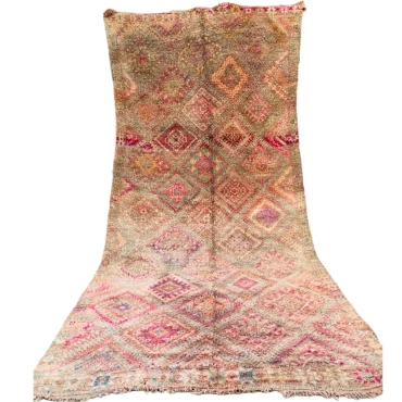 Vintage Moroccan Berber Rug Pink 5.7’x12.2′