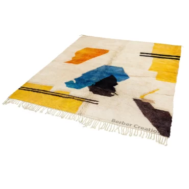 Handwoven Abstract Moroccan Beni Wool Rug