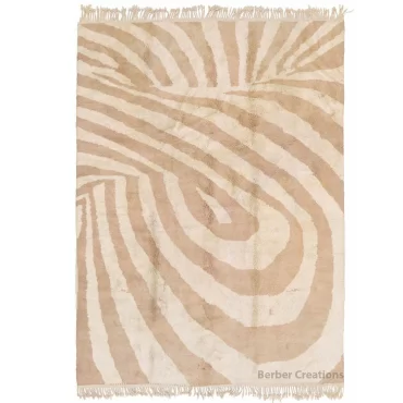 Handwoven Neutral Moroccan Beni Wool Rug