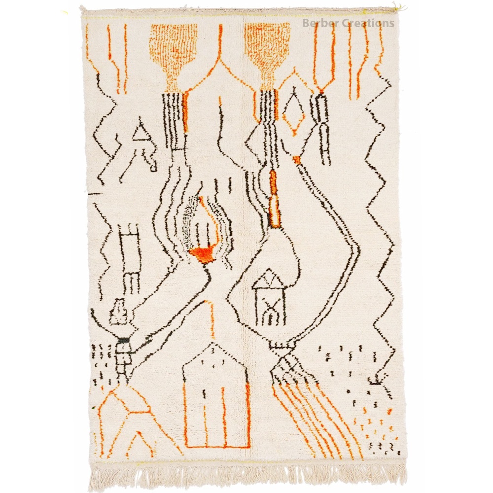 moroccan azilal berber wool rug orange