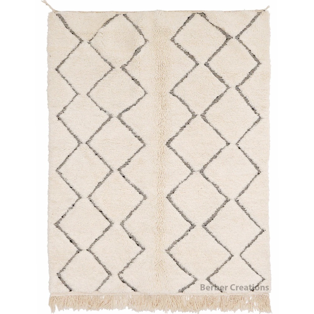 moroccan beni ourain rug black and white