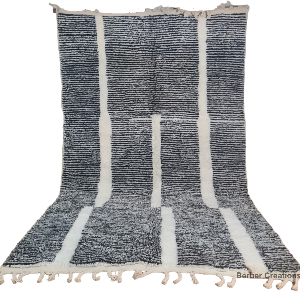 moroccan beni ourain rug black and white