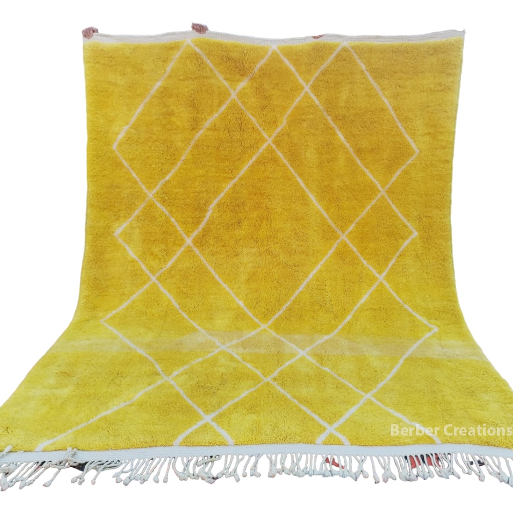 moroccan beni ourain rug yellow