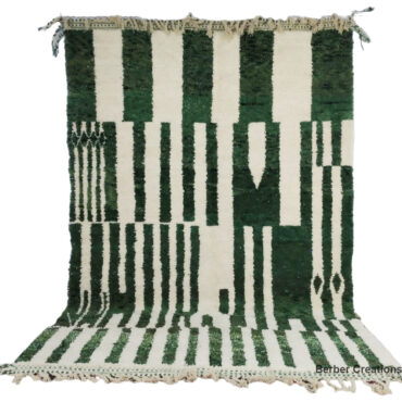 Moroccan Beni Ourain Wool RugGreen 6.5’x9.8′ – MBR0045