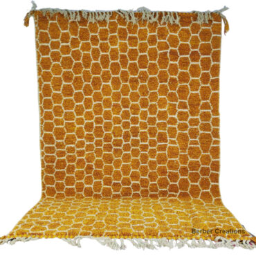 Moroccan Beni Ourain Wool Rug Orange 6.5’x9.8′ – MBR0043