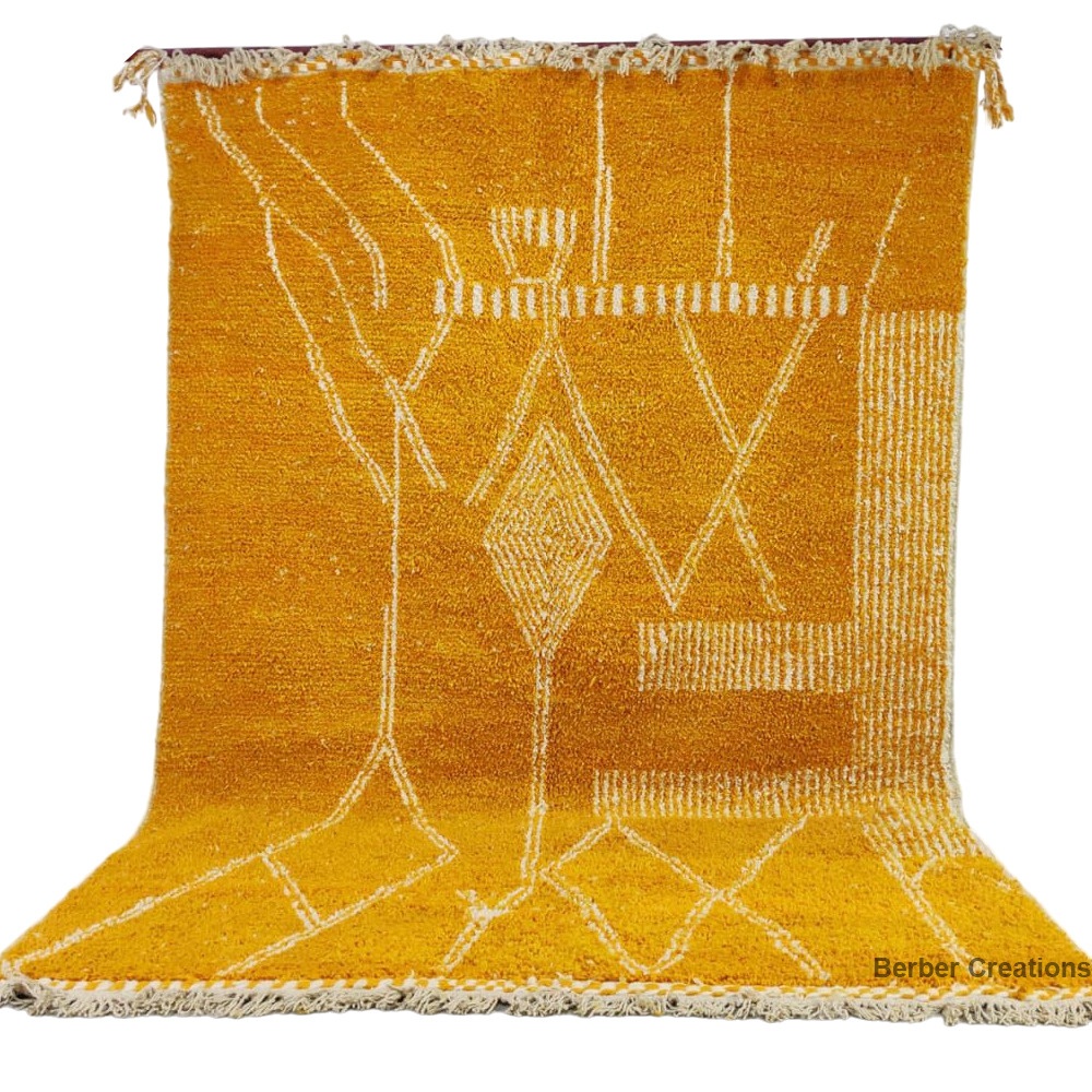 moroccan beni ourain wool rug orange