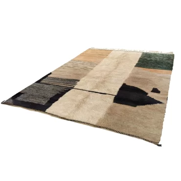 Handmade Beni Wool Rug Neutral