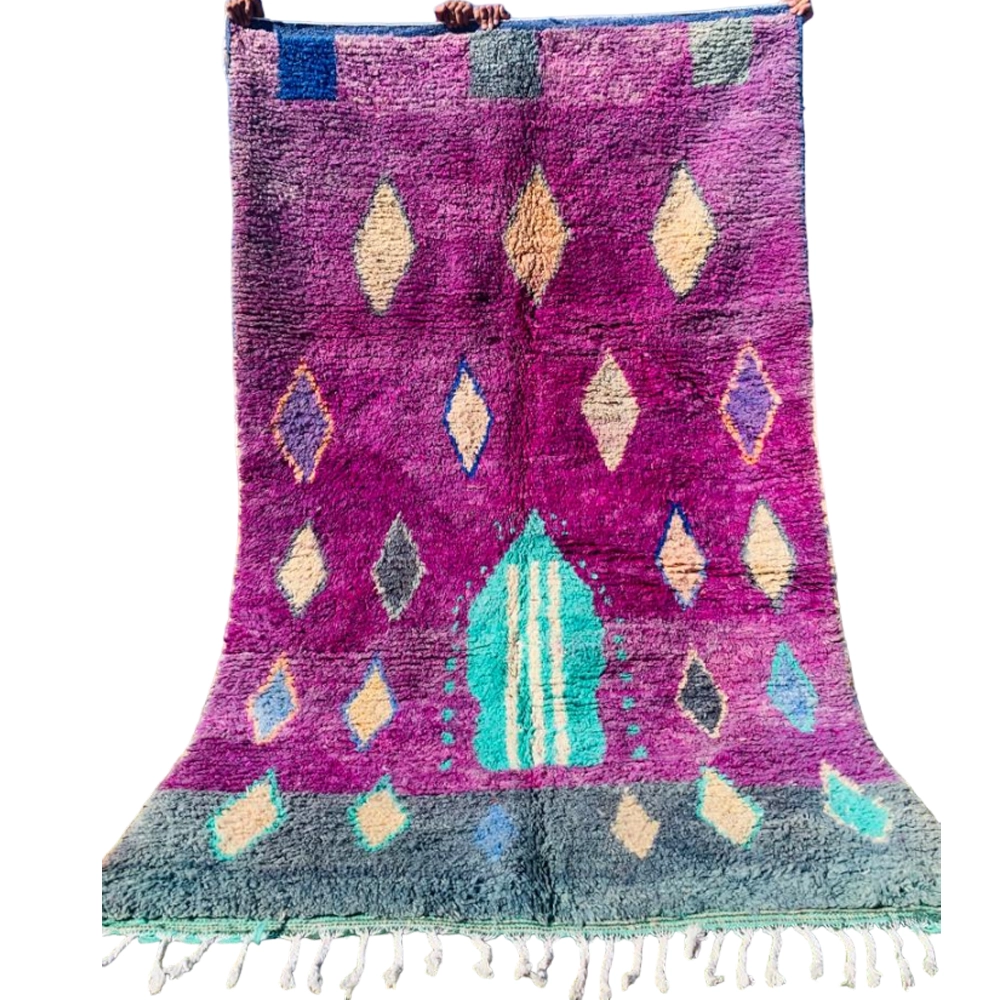 moroccan boujaad berber wool rug purple