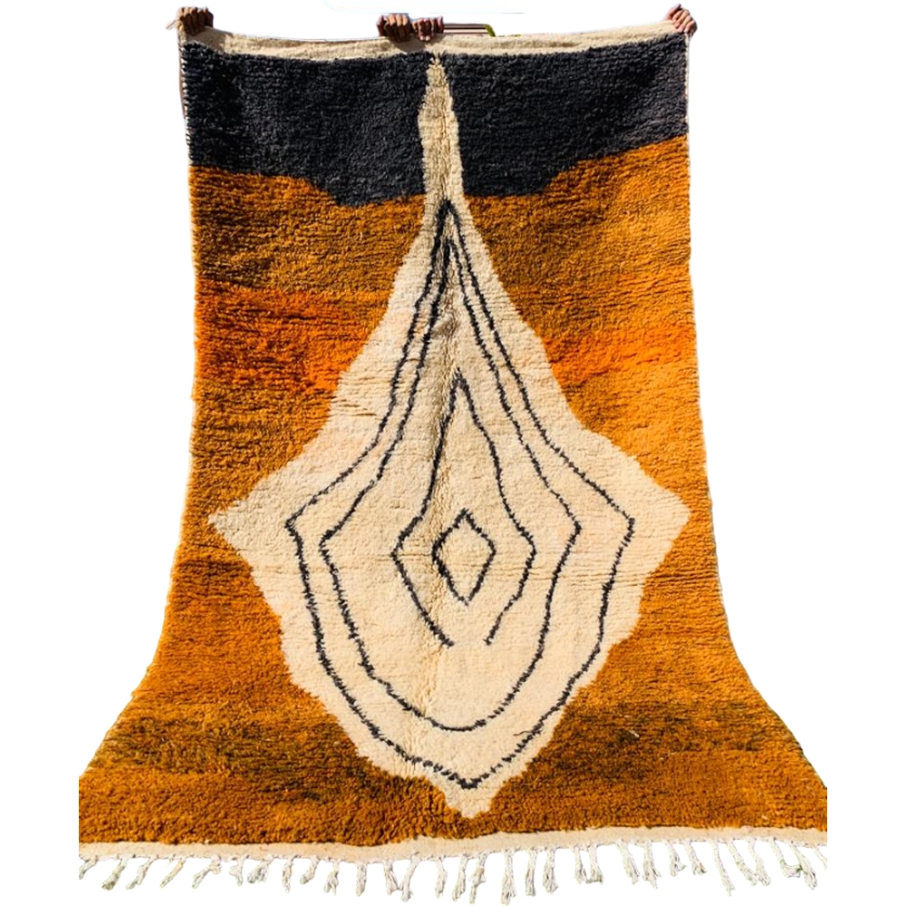 moroccan boujaad wool rug orange