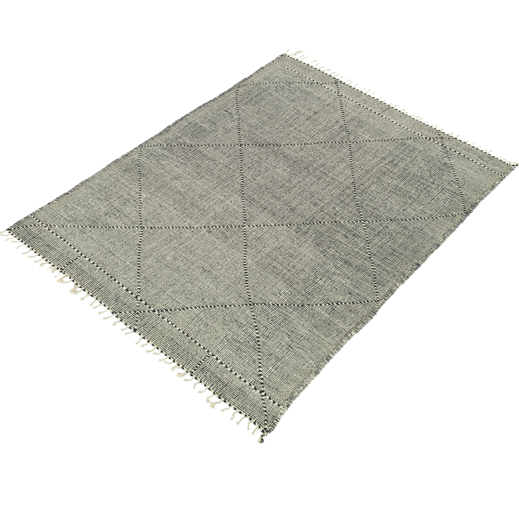 Flatweave Moroccan Kilim Rug Black and White KR00028 Berber Creations