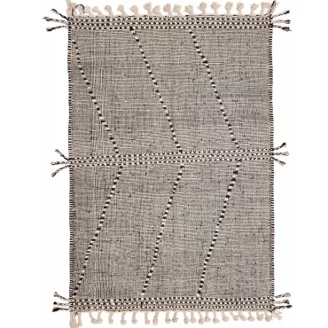 Flatweave Moroccan Kilim Rug Black and White  KR00030