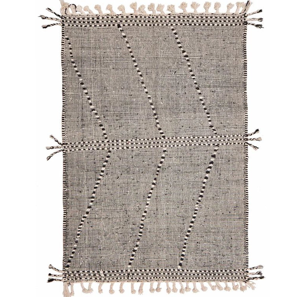 moroccan flatweave kilim rug black and white
