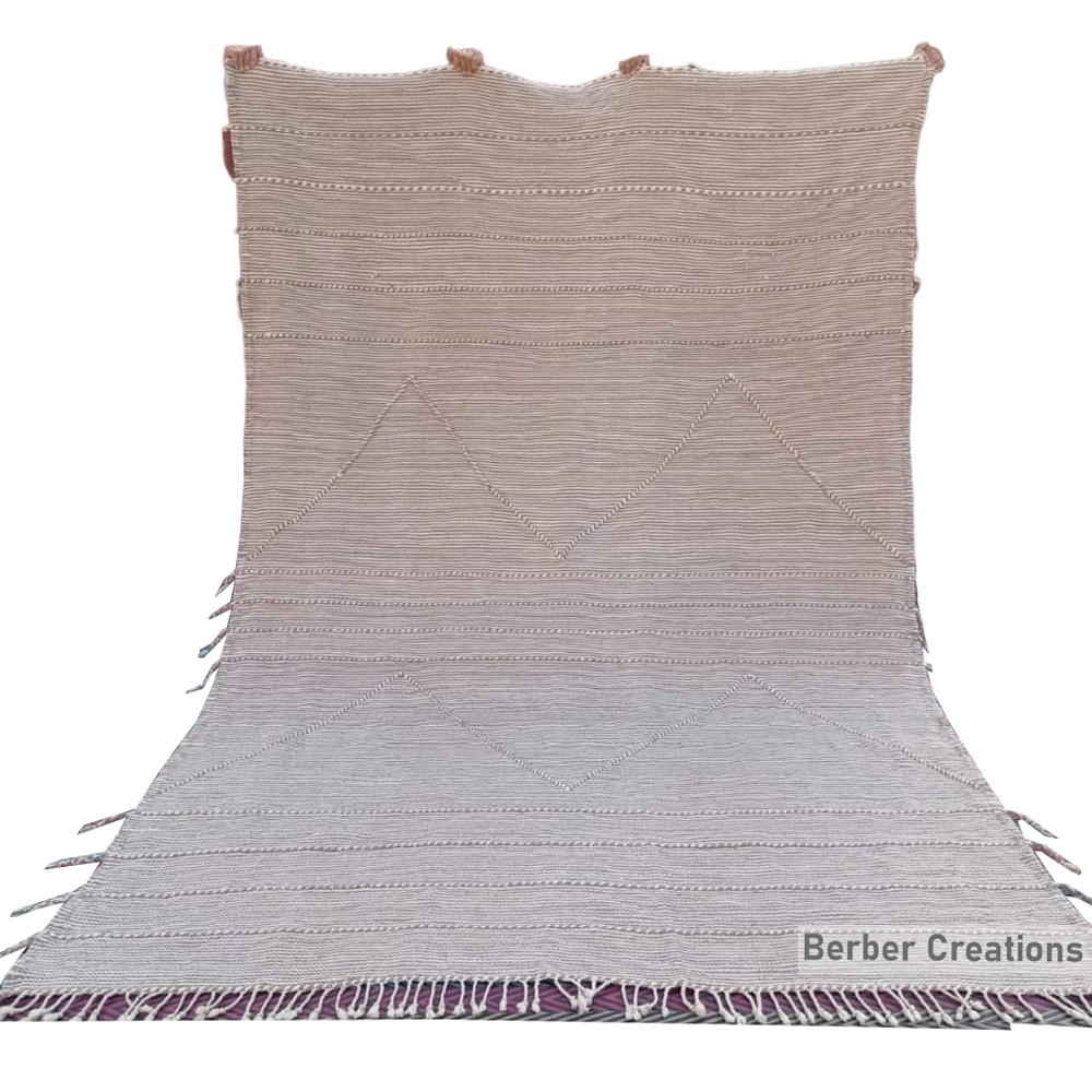 moroccan kilim wool rug flatweave beige