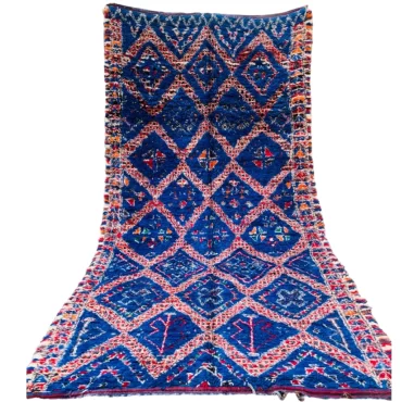 Vintage Moroccan Berber Marmoucha Rug Blue 6.3’x 12′