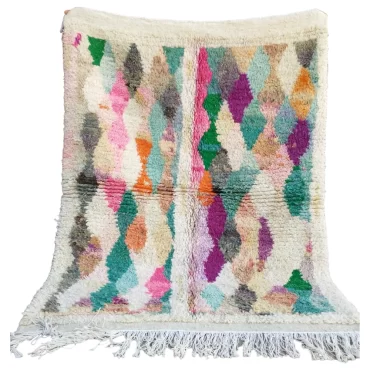 Vintage Moroccan Berber Boujaad Rug 4’x5′