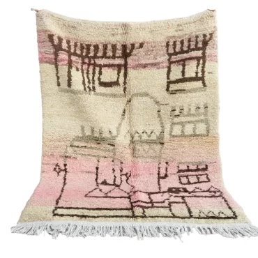 Vintage Moroccan Berber Boujaad Rug 3.2’x4.4′