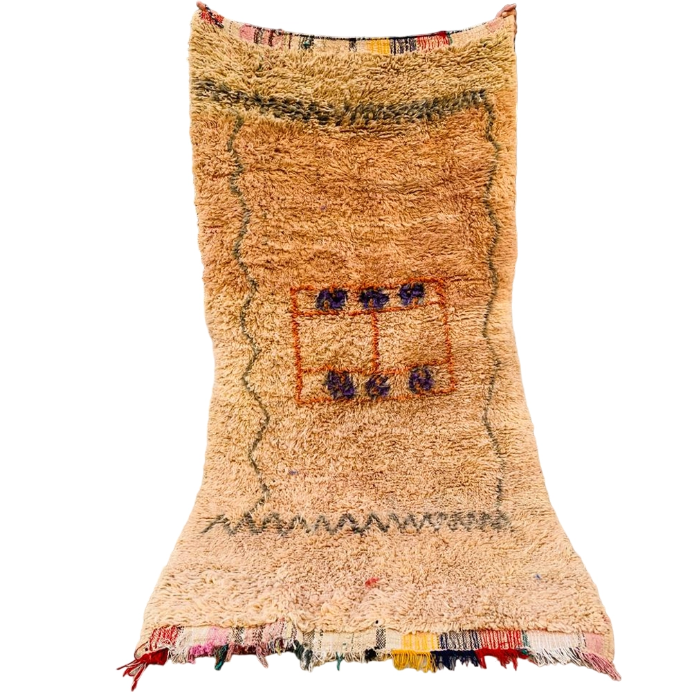moroccan vintage berber wool rug peach
