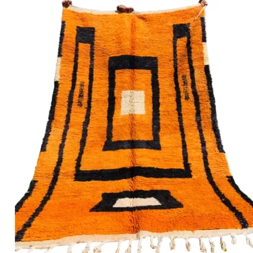 Vintage Moroccan Boujaad Rug Orange 5.2’x8.3′