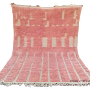 pink moroccan beni mrirt wool rug