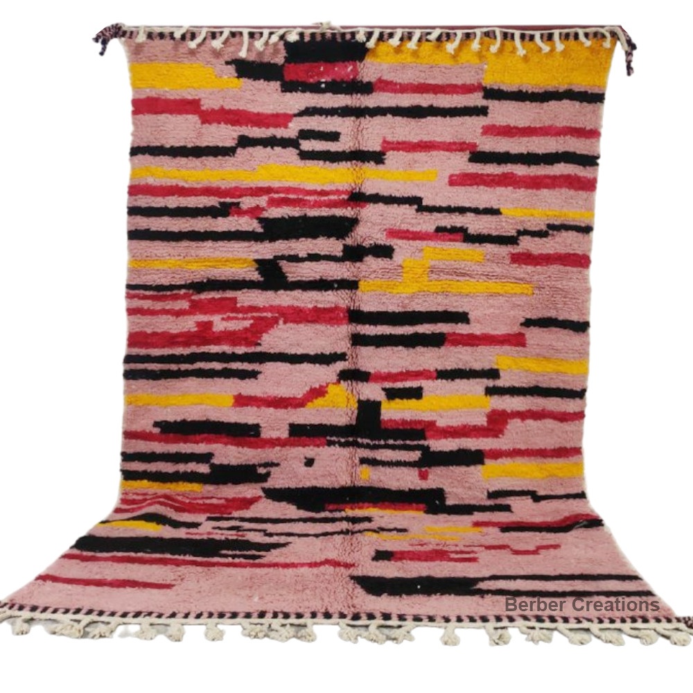 pink moroccan beni ourain rug pink