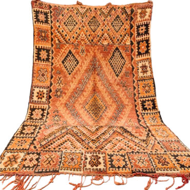 Vintage Moroccan Wool Rug Peach 6.8’x10.6′