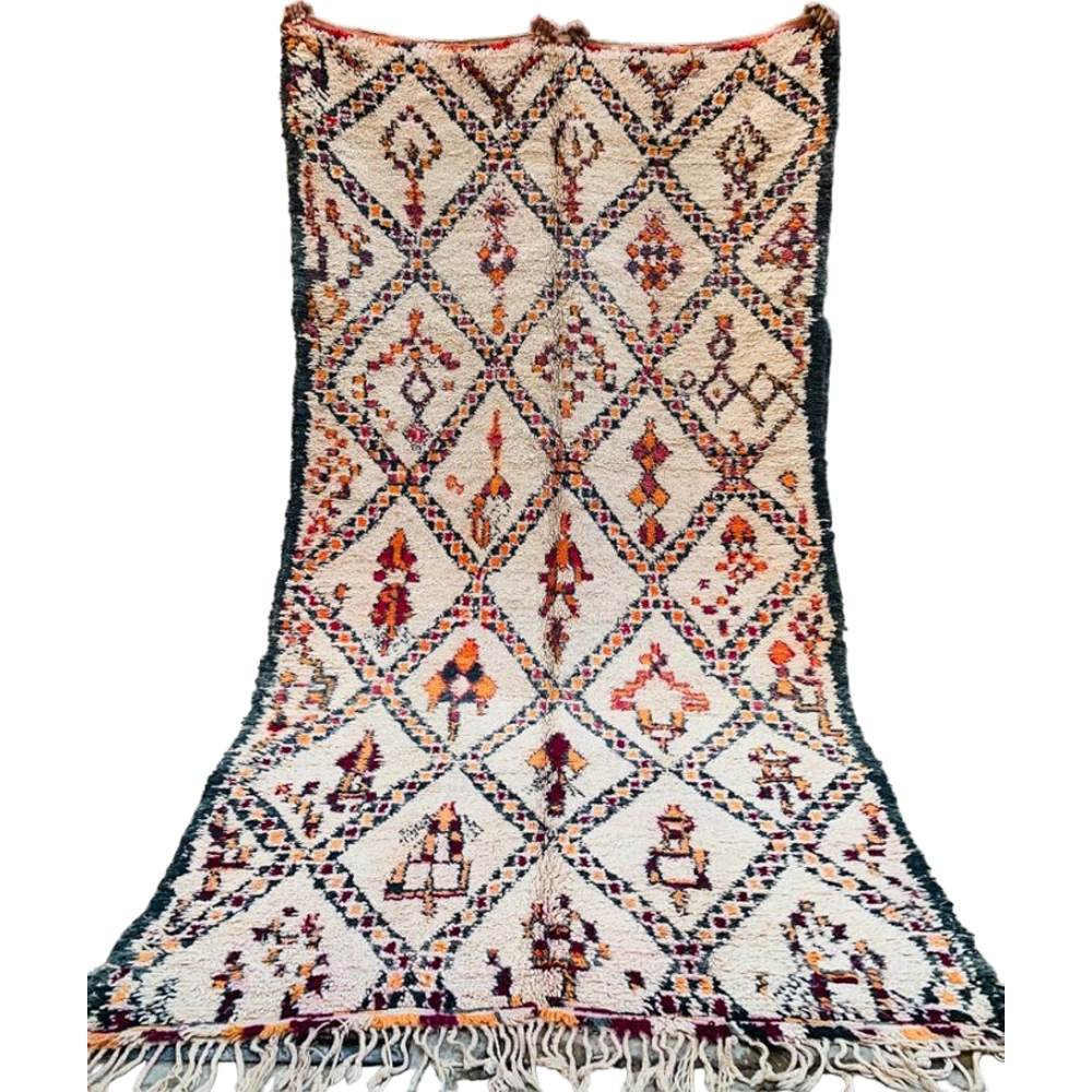 vintage moroccan beni ourain wool rug berber style