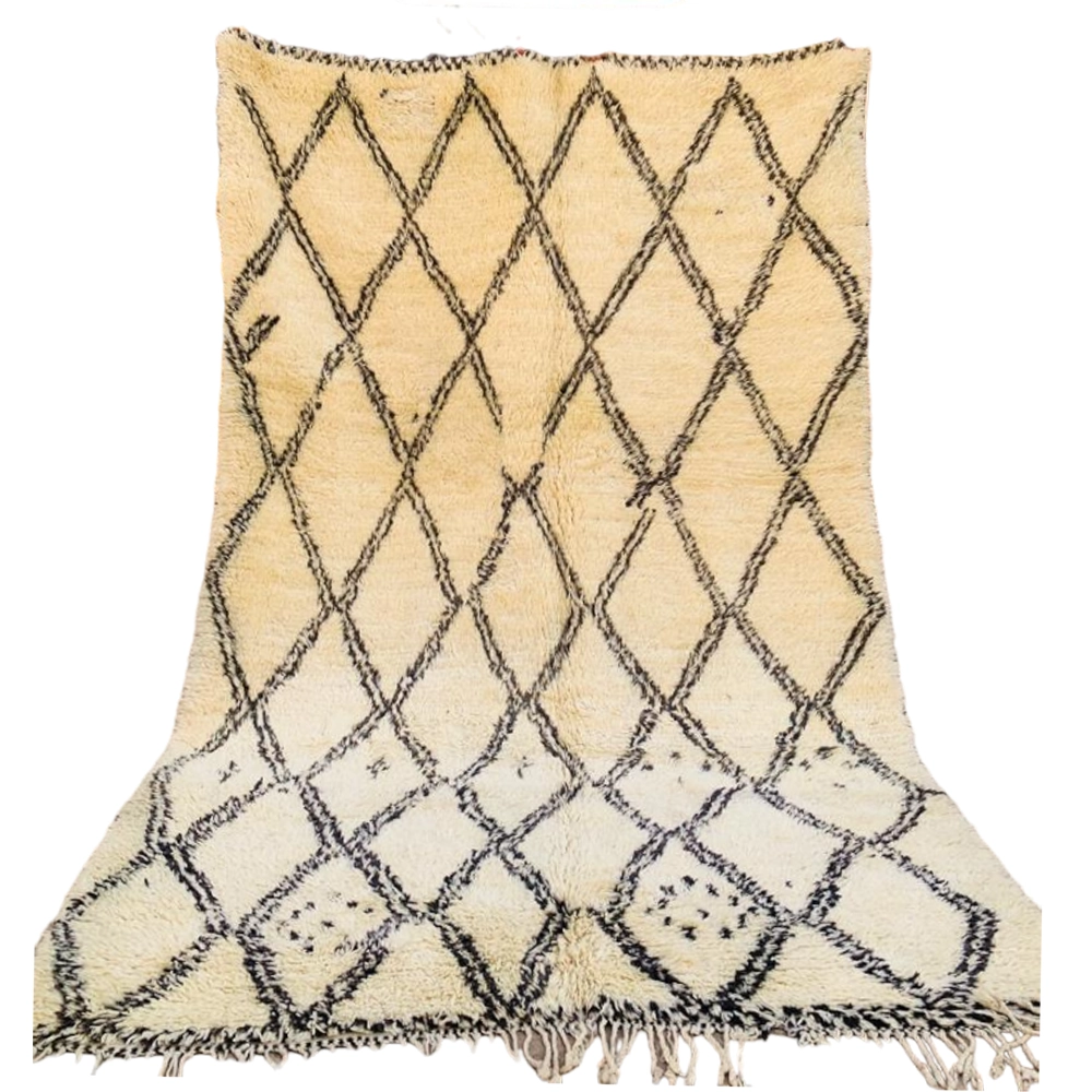 vintage moroccan beni ourain wool rug