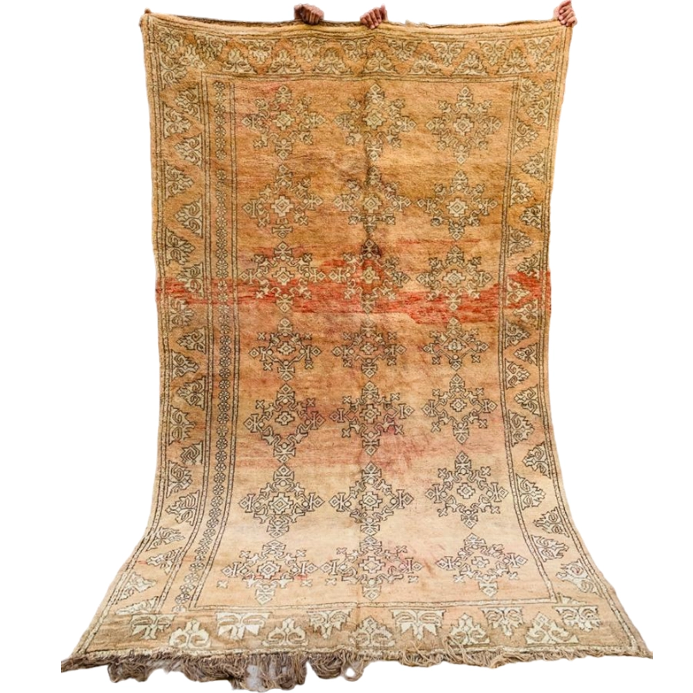 vintage moroccan berber wool rug peach