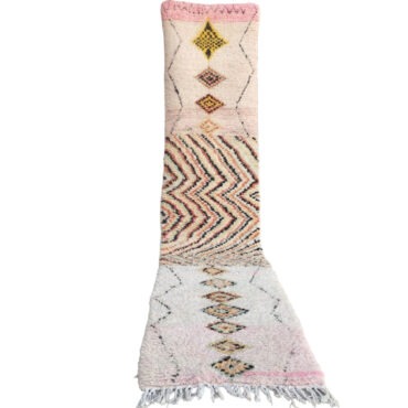 Vintage Moroccan Runner Berber Boujaad Rug 2’x10′