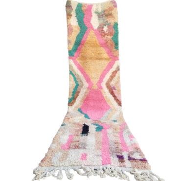 Vintage Moroccan Runner Berber Boujaad Rug 2.4’x10′