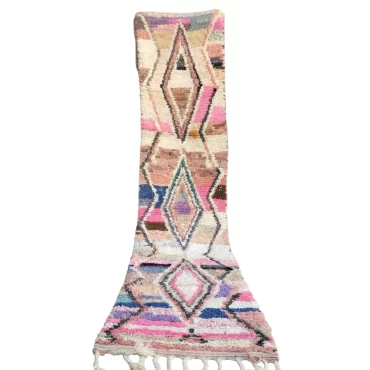 Vintage Moroccan Runner Berber Boujaad Rug 2’x9.8′