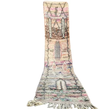 Vintage Moroccan Runner Berber Boujaad Rug 2’x10′