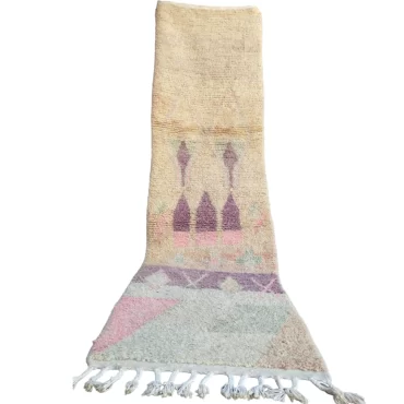 Vintage Moroccan Runner Berber Boujaad Rug 2.6’x9.6′