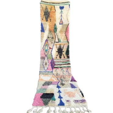 Vintage Moroccan Runner Berber Boujaad Rug 2.2’x9.7′