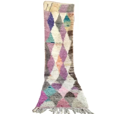 Vintage Moroccan Runner Berber Boujaad Rug 2’x10.2′