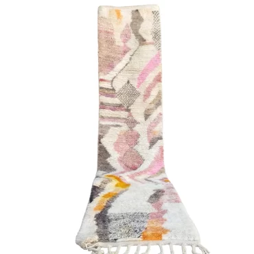 Vintage Moroccan Runner Berber Boujaad Rug 2’x12.7′