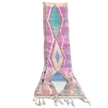 Vintage Moroccan Runner Berber Boujaad Rug  2.2′ x 9.5′