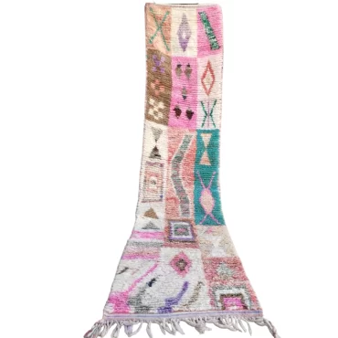 Vintage Moroccan Runner Berber Boujaad Rug 2.2’x9.8′