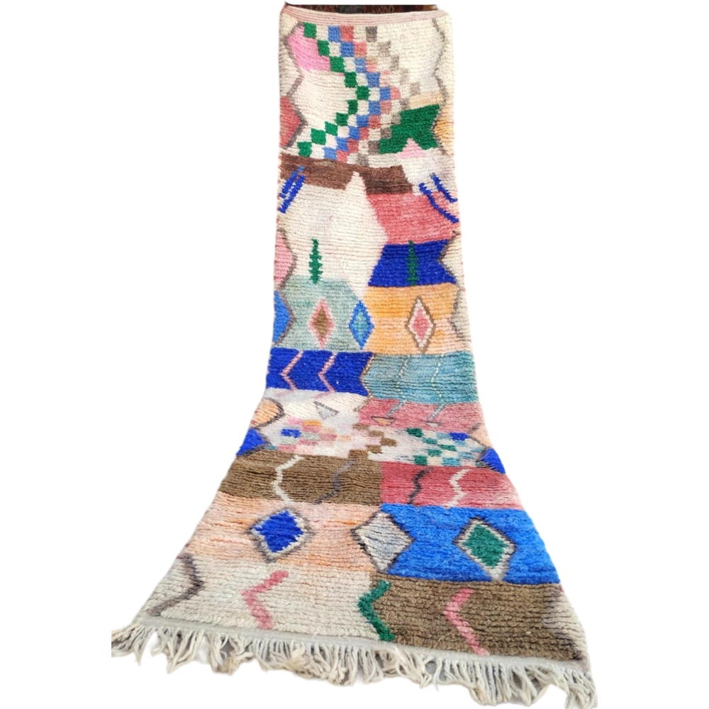 vintage moroccan boujaad runner wool rug