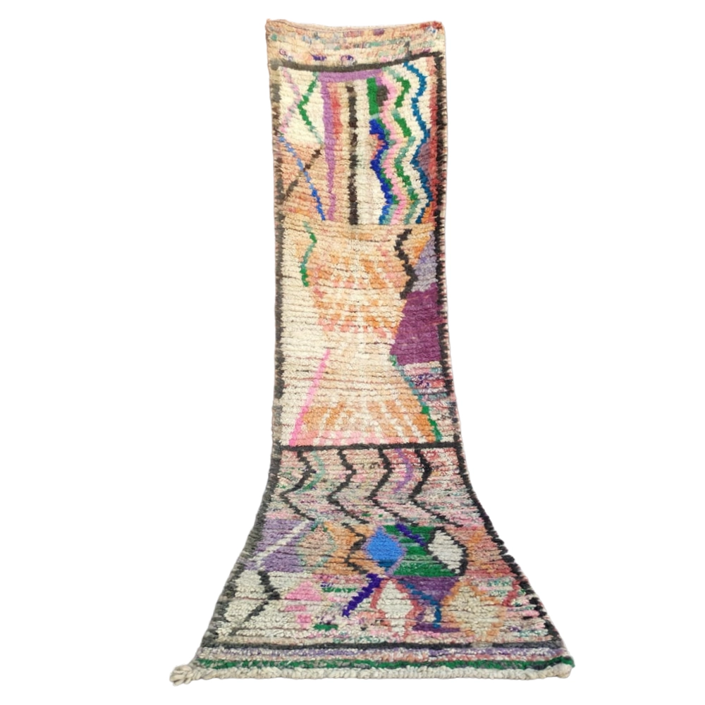 vintage moroccan boujaad runner wool rug