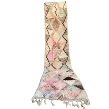 Vintage Moroccan Runner Berber Boujaad Rug 2.1’x9.8′