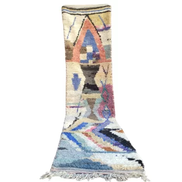 Vintage Moroccan Runner Berber Boujaad Rug 2.3’x10′