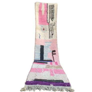 Vintage Moroccan Runner Berber Boujaad Rug 2.2’x10.8′