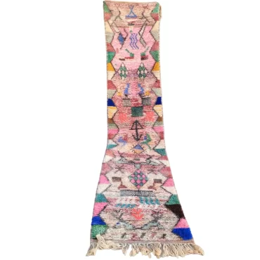 Vintage Moroccan Runner Berber Boujaad Rug 2.2’x10.7′