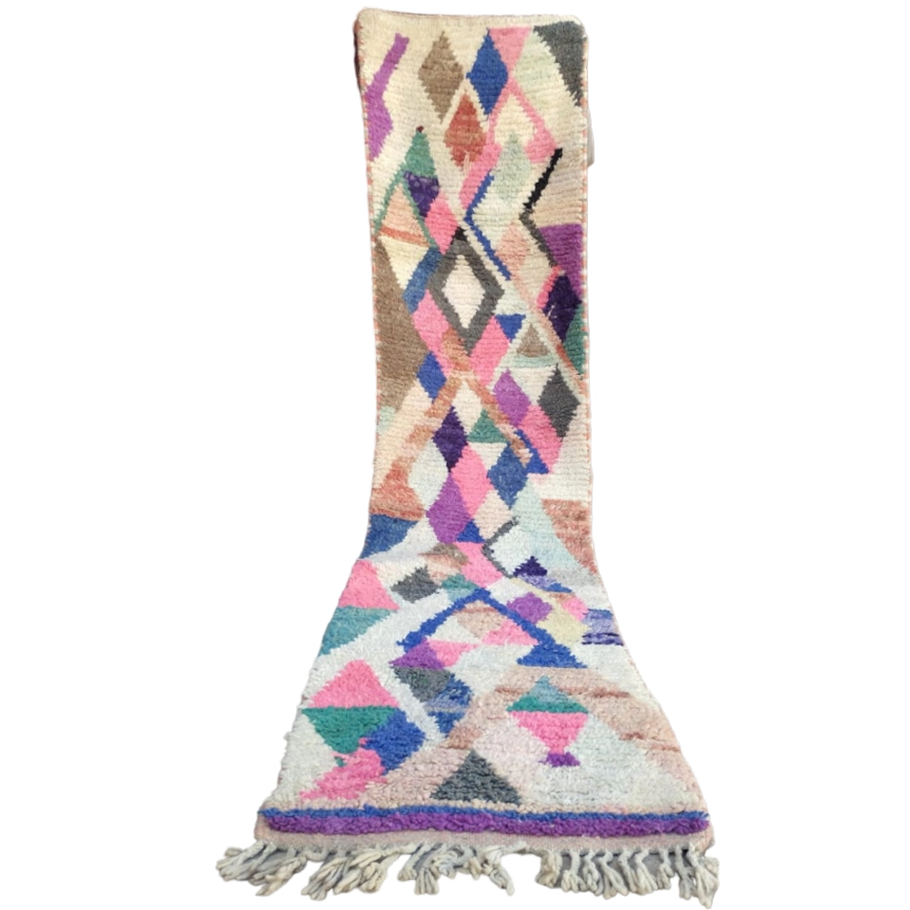 vintage moroccan boujaad wool rug colorful