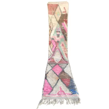 Vintage Moroccan Runner Berber Boujaad Rug 1.9’x10.7′