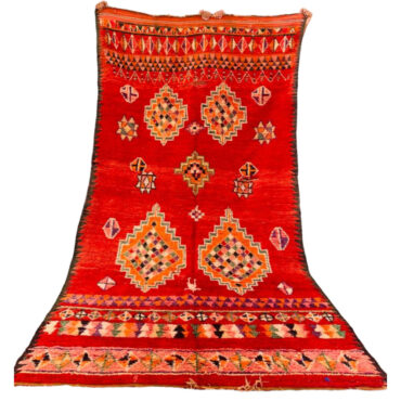Vintage Moroccan Wool Rug Red 5.4’x10.3′