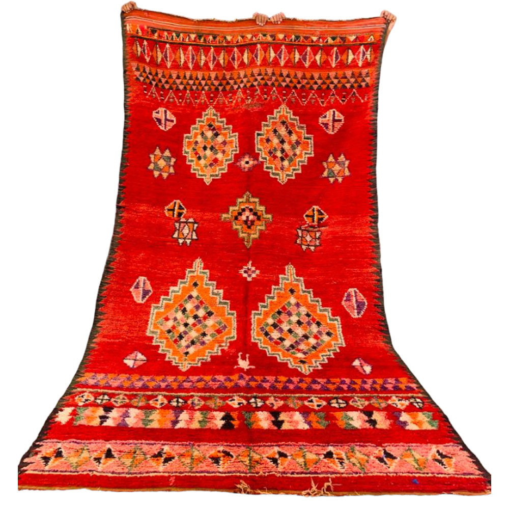 vintage moroccan wool rug red