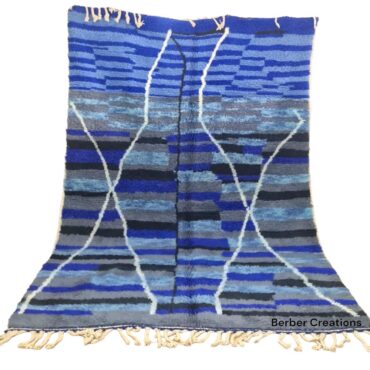 Moroccan Abstract Wool Rug Blue  6.5’x9.8′