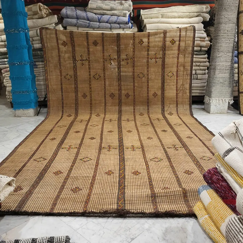 Large Tuareg Mat Tribal Vintage Mauritanian Rug